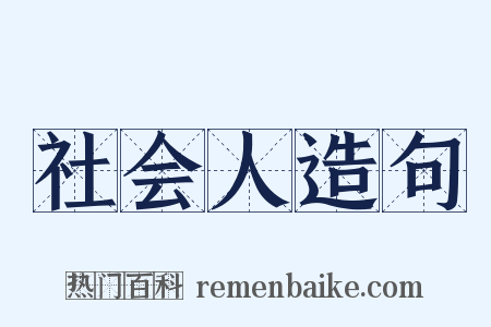社会人造句是什么意思的图片